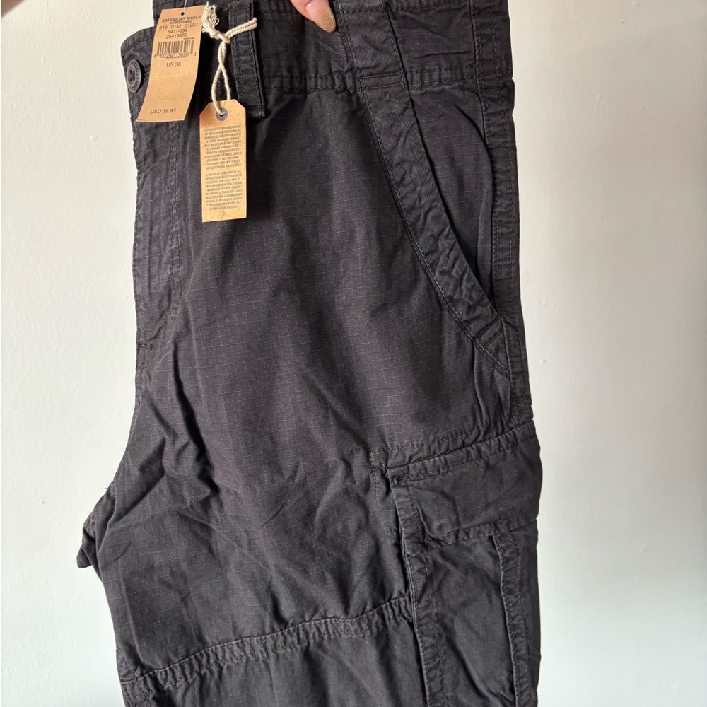 American Eagle Outfitters Black Cargo Pants with Elastic Waistband